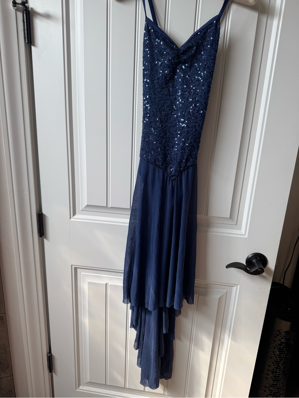 Balera Navy Sequin Dance Maxi Mesh Dress S/M - Picture 2 of 9